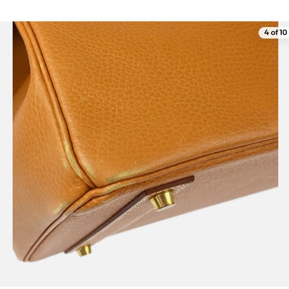 AUTHENTIC HERMES BIRKIN 40 Ardennes leather natural brown travel satchel - Picture 4 of 10